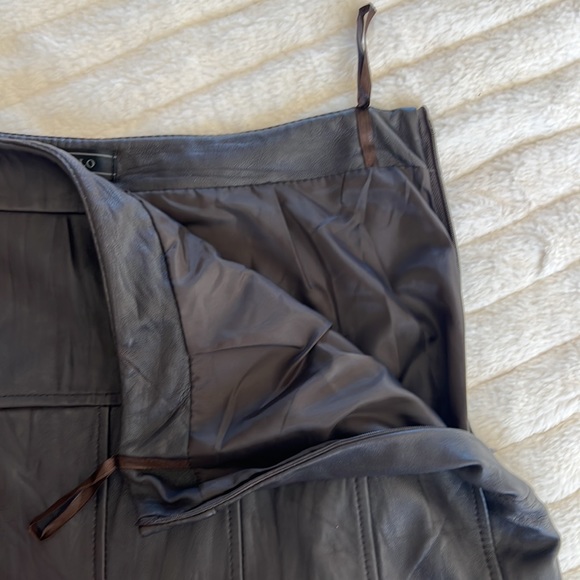 Brown São Paulo Lambskin Skirt - Picture 4 of 7